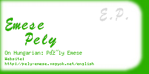 emese pely business card